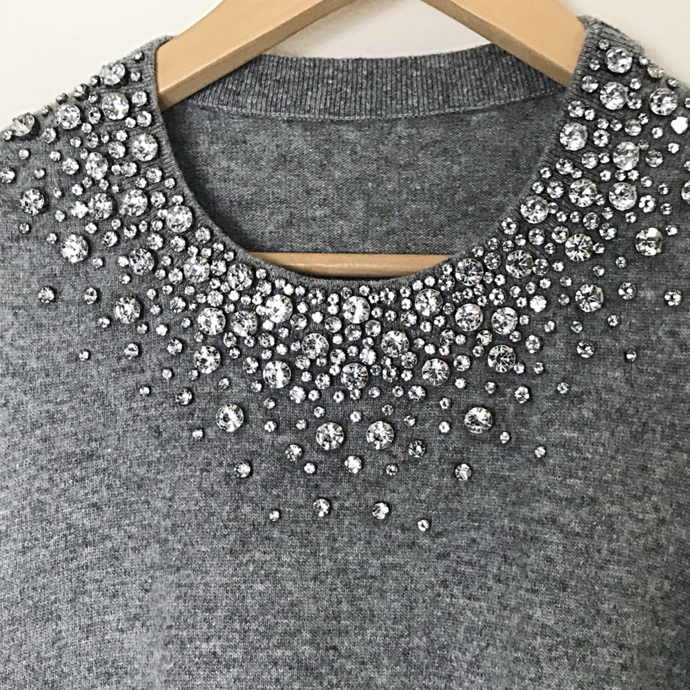 💎STUNNING Cashmere Tank with Jeweled Neckline